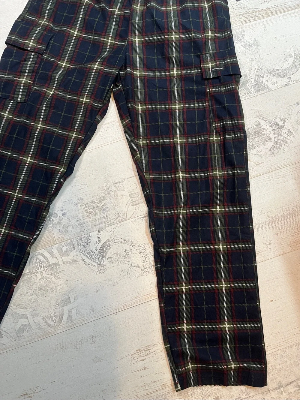 Aeropostale Plaid Cargo Pocket Pj Pants Size XL 44-46